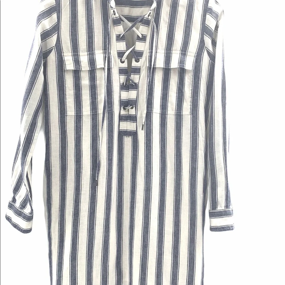 Madewell Striped Linen Blend Shirt Dress - Picture 7 of 15
